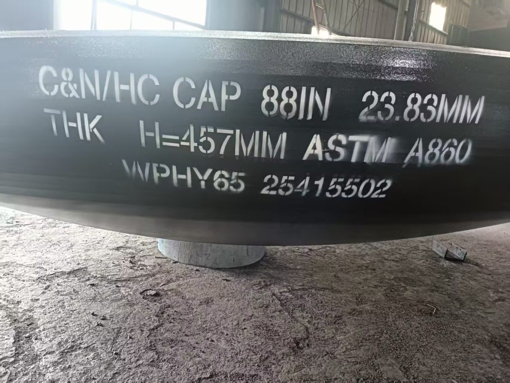ASTM A860 WPHY65 Large Pipe Fitting 88IN 23.83MM THK H=457MM CAP Marking