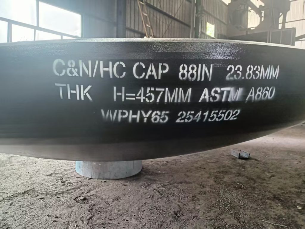ASTM A860 WPHY65 Large-Diameter Pipe Cap — 88 Inch, 23.83 mm Wall Thickness