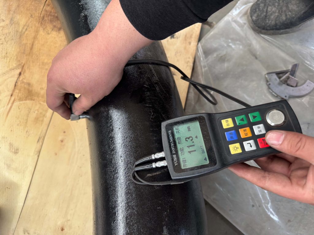 Carbon steel SMLS Bend Thickness Measurement By C&N Quality Inspector