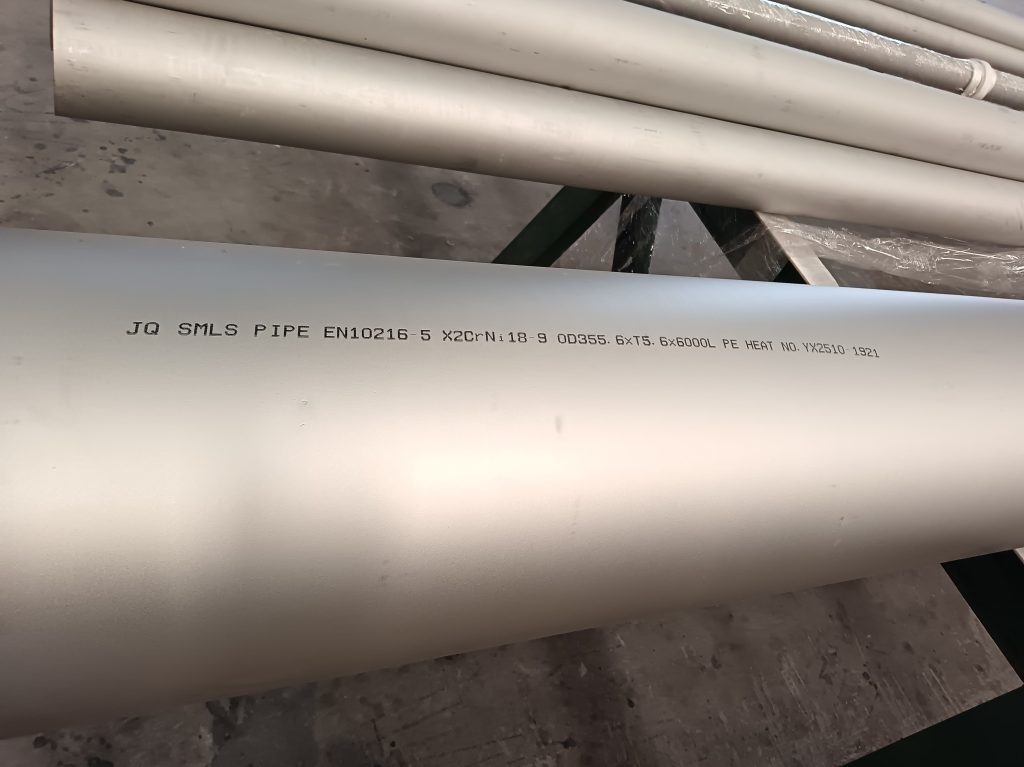 EN10216-5 X2CrNi18-9 STAINLESS SMLS PIPES MARKING