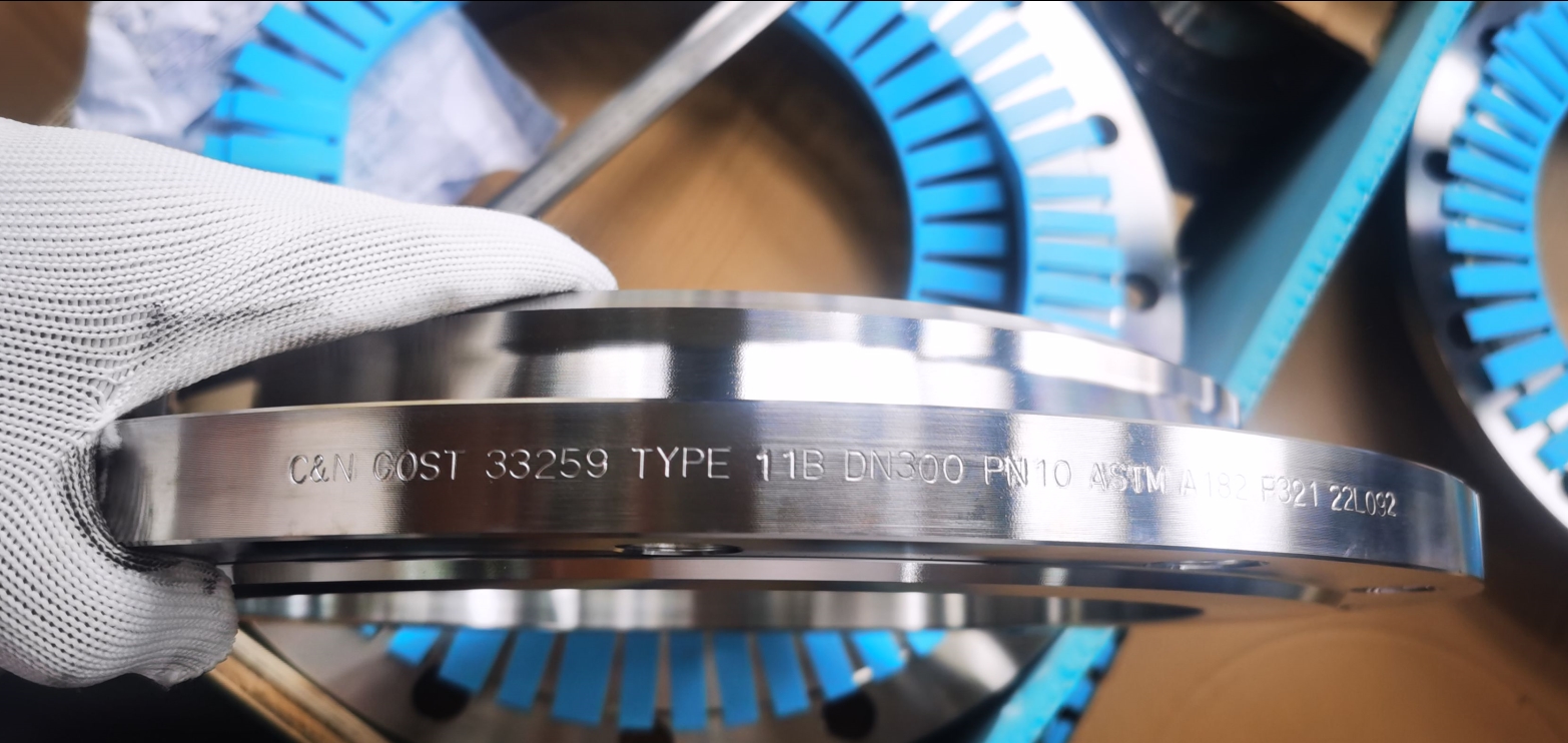 GOST 33259 Type 11B DN300 PN10 ASTM A182 P321 Flange Marking